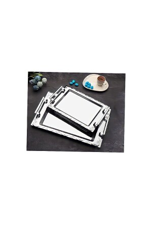 Steel Bade 2-Piece Tea Tray 6334--EROLTRND - İnter