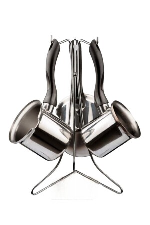 Steel Black Coffee Pot Set with Metal Hanger - Trend
