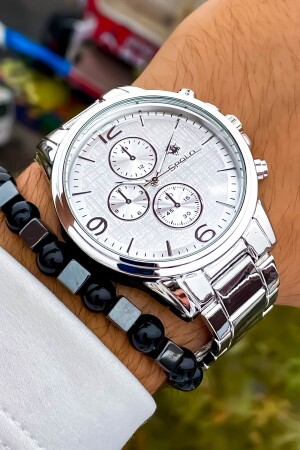 Steel Cord Men's Wristwatch with Bracelet Gift FAVORİSPOLO160 - S.POLO