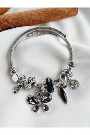 Steel Style Butterfly Charm Bracelet - Genel Markalar