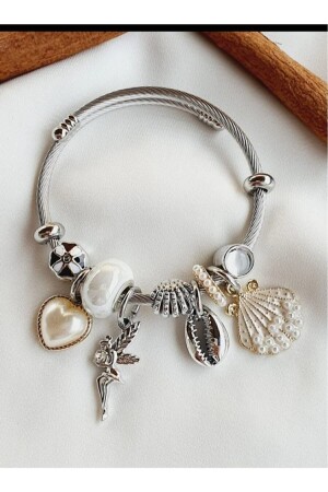 Steel Style Seashell Charm Bracelet - Ahzar