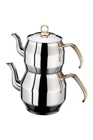 Steel Teapot - Köşem Gold Mini Size Teapot int069 - İnter