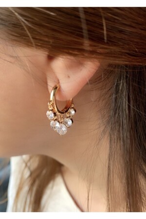 Steel Zircon Stone Shakira Model Earring Gold - Sistorize