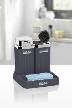 Stella Antrasit Kromlu Lavabo Seti OKY-465-1 - Okyanus Home