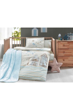 Stella Premium Baby Blanket Duvet Cover Set Blue S7BNT2 - Özdilek
