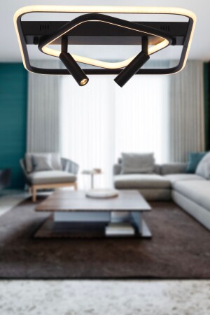 Steve Kare Matte Black Painted 50 Watt 300k Spot Living Room Kitchen Young Room LED Chandelier 12151-50W-BL - Apliqa