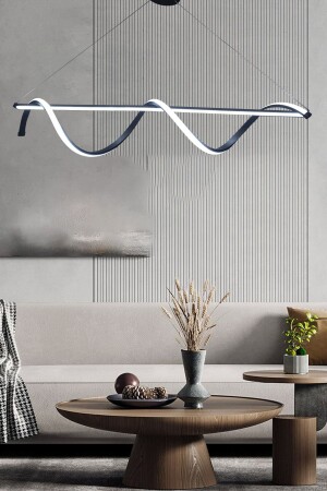 Stick Model Black Dining Table Chandelier, 3 Color LED Lighting, Modern Living Room Chandelier, Office LED Chandelier 2001 - Ledmi Lighting