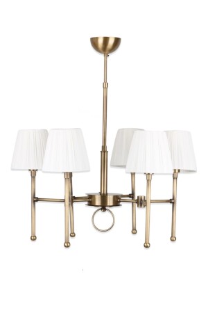 Stick Modern 6 Arm Antique Arm Chandelier with Fabric Head SSJ011301 - Fivorno Aydınlatma