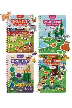Stick4ever Snap-On Jelly Sticker Book Set - Inexhaustible Sticker (4 BOOKS) - Neobebek