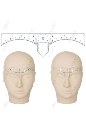 Sticker Eyebrow Measuring Ruler for Permanent Makeup Microblading Procedures - Pavone