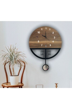 Stille Pendel-Wanduhr aus Holz, Pendeluhr, Wanduhr, Holzuhr, Holzwanduhr Pendelmodell Hirsch - hayalevimahsap