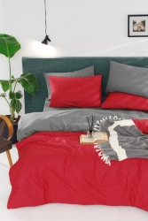 Stk Nevresim Takımı Çift Kişilik Çiftyönlü Kırmızı Çiğgri Ep-022855 - Eponj Home