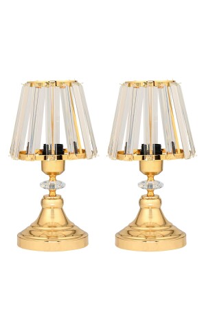 Stone Lampshade 2-Piece Crystal Body Gold Living Room Bedroom Lampshade - Evlight