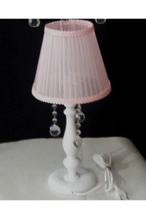 Stone Lampshade with White Wooden Legs and Pink Headboard Bedroom Lampshade TYC00322052136 - TEKAY AYDINLATMA