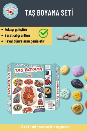 Stone Painting Intelligence Developing 6 Color Acrylic Painted Brush Activity Set for Children Over 3 Years Old 231598 - Bee Games