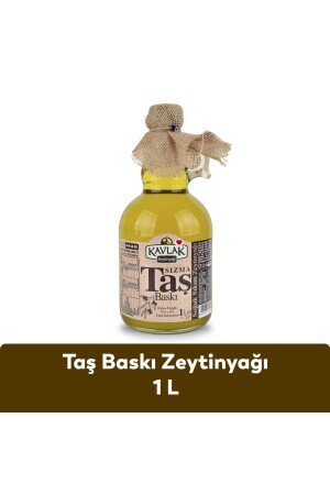 Stone Pressed Cold Pressed Olive Oil 1 Lt Gallone Glass Bottle - Kavlak
