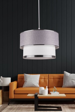Stone Silver Stripe Light Gray Pendant Lamp Cake Chandelier ES-SRT05 - Eslight