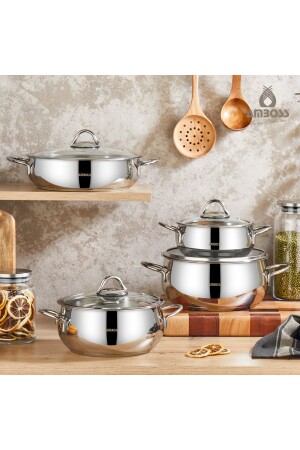 Stone Stn-5674 8-teiliges Kochgeschirr-Set aus Stahl 2020ST0000018009 - Amboss