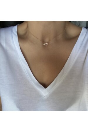 Stoned Letter A Heart Necklace - Vi Store Vi Jewelry