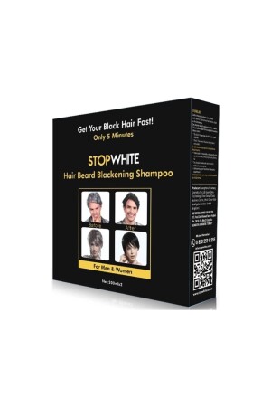 Stopwhite Hair Beard Blackening Shampoo Set 400 ml scnırvn1201 - STOP WHITE