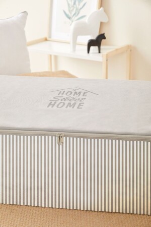 Storage Bag 5 Mega Size Gray Striped Base Under Storage Bag Storage Interlining Dowry Organizer Quilt ~ size:5x(74X46X22) - Renklibebek