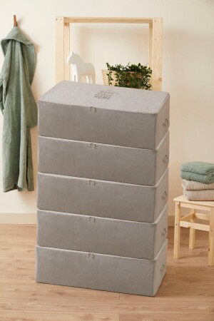 Storage Bag 5 Pieces Mega Size Gray Color Under Base Storage Interlining Dowry Organizer Quilt Storage Bag ~ size: 5x(74X46X22) RNKHRGRTLBZAO5400 - renklibebek