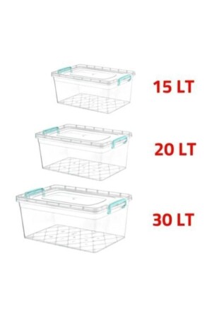 Storage Container Plastic Lockable Storage Box 30lt+20lt+15lt 3-pack - Kivi Home
