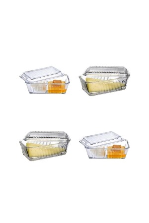 Storage Container with and without compartments, 2 pieces each for jam, honey and breakfast. us06610000000000016 - Paşabahçe