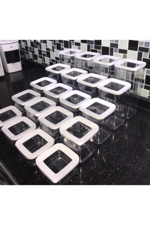 Storage Containers Vacuumed 20 Pieces 4 Sets Transparent 5 PIECE SET TRANSPARENT - Vip Ahmet