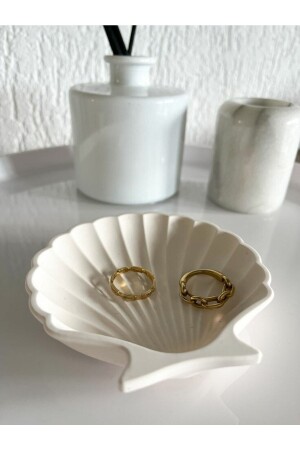 Store Decorative Concrete Oyster Jewelry Plate White Das-tbk-029 - Mumella