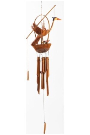 Stork with Coconut Baby Bamboo Wind Vane, Wind Chime 123 PUPPIES - YAHŞİ