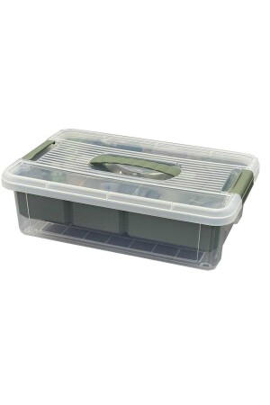 Stormax 6 Liter Compartment Multi-Purpose Storage Box Organizer with Lid Green Storage Box Organizer with Lid - HOBBY LİFE