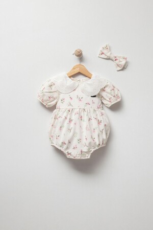 Strampler-Overall-Set aus Musselin mit Blumenmuster 8001 - Jikko Baby