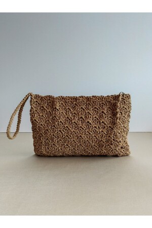 Straw - Paper Thread Hand Knitted Bag - Clutch - Portfolio - Handbag - Butik