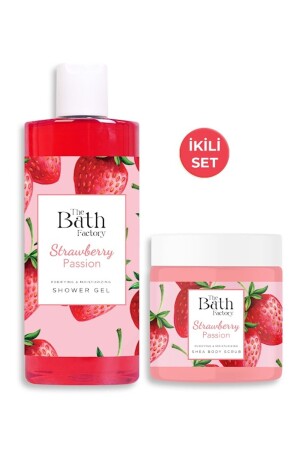 Strawberry Body Scrub + Strawberry Shower Gel - The Bath Factory