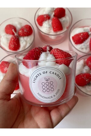 Strawberry Cup Candle - Lıghts Of Candle Handmade & 2020
