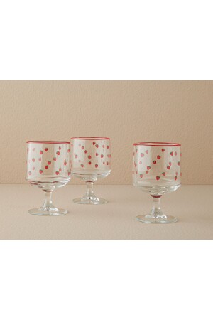 Strawberry Glass 3 Piece Cup Red - English Home