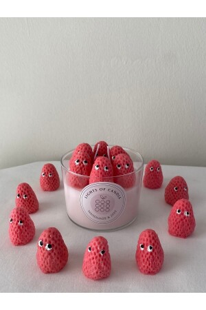 Strawberry Glass Candle - Lıghts Of Candle Handmade & 2020