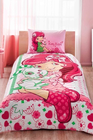 Strawberry Shortcake Single Licensed Ranforce Quilted Duvet Cover Set 60101497 - Taç