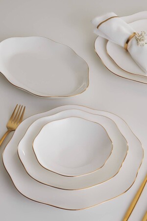 Streamline Cyrus Gold 59 Pieces New Bone Dinner Set for 12 People 153. 03. 08. 2376 - Karaca