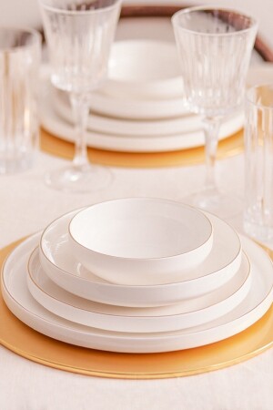 Streamline New Saturn Gold 59 Pieces New Bone Dinner Set for 12 People 153. 03. 08. 1652 - Karaca