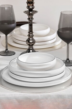 Streamline Sunset Platinum 59 Piece Dinner Set for 12 Persons 153. 03. 08. 1759-1 - Karaca
