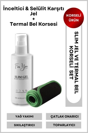 Stretch Mark and Anti-Cellulite Regional Slimming - Body Firming 150 Ml Slim Gel + corset - For You Gold