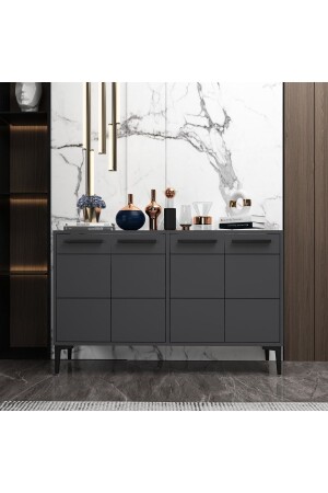Stria Anthracite Console, TV Stand, TV Unit, Coffee Corner, Bathroom Cabinet, Multi-Purpose Cabinet STRIAAK - MERT SERT MOBİLYA