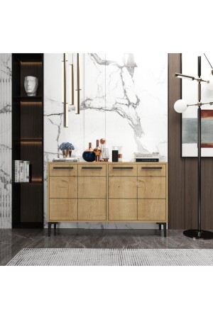 Stria Oak Console, TV Stand, TV Unit, Coffee Corner, Bathroom Cabinet, Multi-Purpose Cabinet STRIAMESE - MERT SERT MOBİLYA