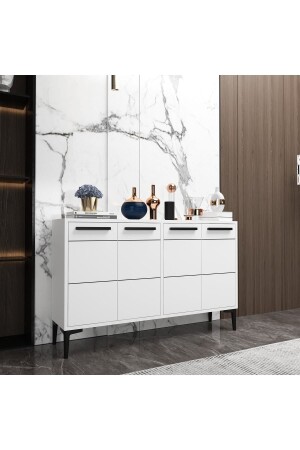 Stria White Console, TV Stand, TV Unit, Coffee Corner, Bathroom Cabinet, Multi-Purpose Cabinet STRIAWHITEKBB - MERT SERT MOBİLYA