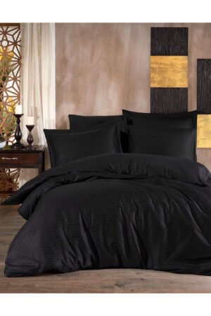 Striped Cotton Satin Duvet Cover Set Sf9320 - Sefaoğlu tekstil
