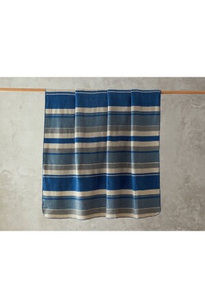 Striped Dört Mevsim Tek Kişilik Battaniye 150x200 Cm Mavi 10040172 - English Home