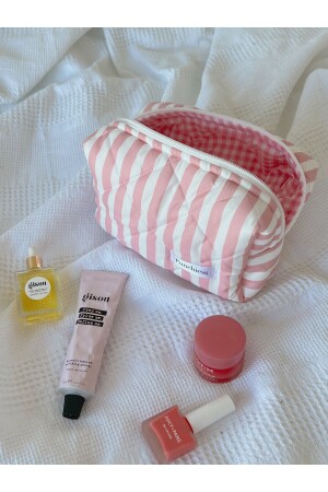 Striped Makeup Bag - Large Size - Punchiess