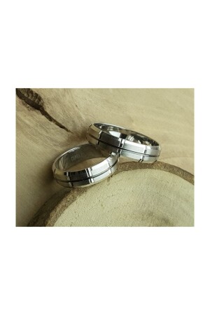 Striped Silver Wedding Ring ALY161 - Canka